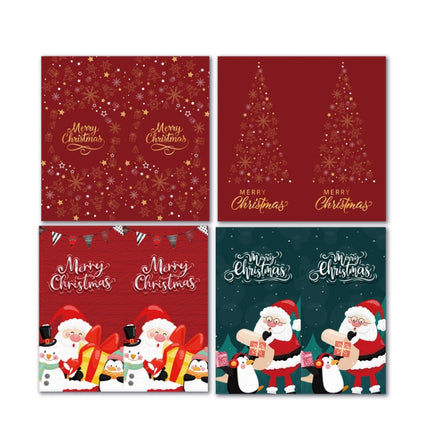 4 Packs Merry Christmas Rectangular Gift Box Seal Stickers(C3)-garmade.com