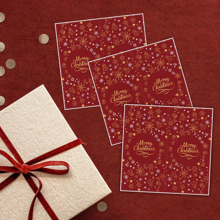4 Packs Merry Christmas Rectangular Gift Box Seal Stickers(C4)-garmade.com
