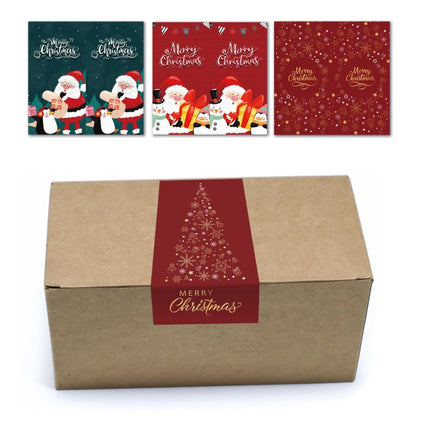 4 Packs Merry Christmas Rectangular Gift Box Seal Stickers(C4)-garmade.com