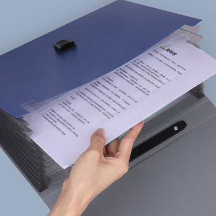 ChuangSheng A4 Hand Ventilation Piano Bag Student Document Storage Plastic Folder(8023 Blue)-garmade.com