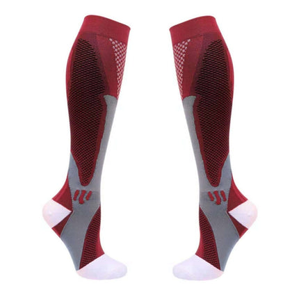 3 Pairs Magic Compression Elastic Socks Men And Women Riding Socks Football Socks, Size: S / M(Red)-garmade.com