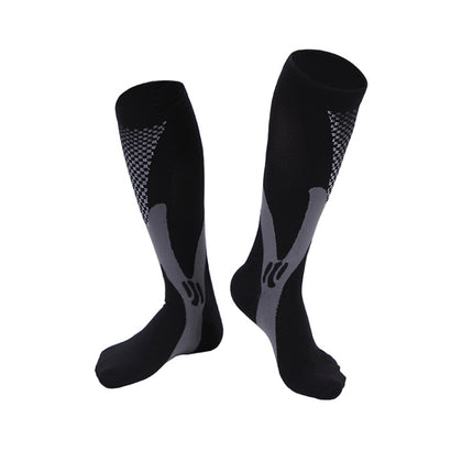 3 Pairs Magic Compression Elastic Socks Men And Women Riding Socks Football Socks, Size: L / XL(Black)-garmade.com