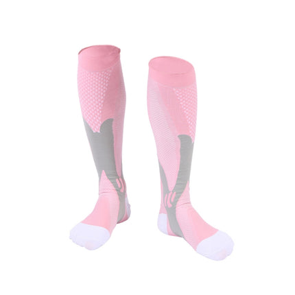 3 Pairs Magic Compression Elastic Socks Men And Women Riding Socks Football Socks, Size: L / XL(Pink)-garmade.com