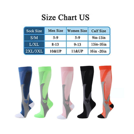 3 Pairs Magic Compression Elastic Socks Men And Women Riding Socks Football Socks, Size: L / XL(Red)-garmade.com