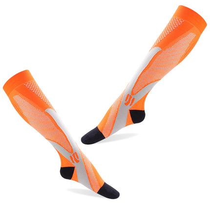 3 Pairs Magic Compression Elastic Socks Men And Women Riding Socks Football Socks, Size: XXL(Orange)-garmade.com