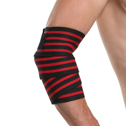 2 PCS Lengthening Exercise Wrap Bandage Elbow Pads(Four Red Stripes)-garmade.com