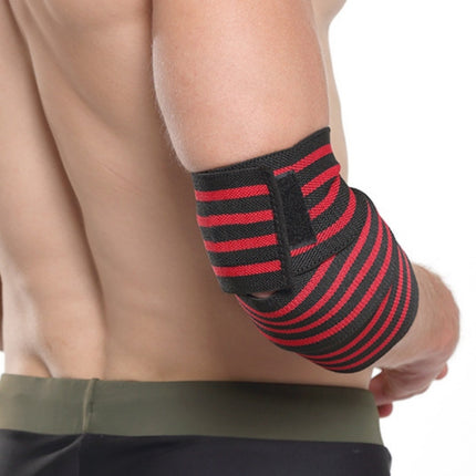 2 PCS Lengthening Exercise Wrap Bandage Elbow Pads(Four Red Stripes)-garmade.com
