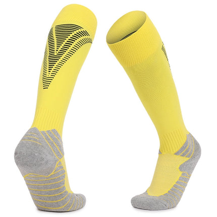 Thick Terry Non-Slip Sports Socks Over The Knee Stockings, Size: Childrens Free Size(Yellow)-garmade.com