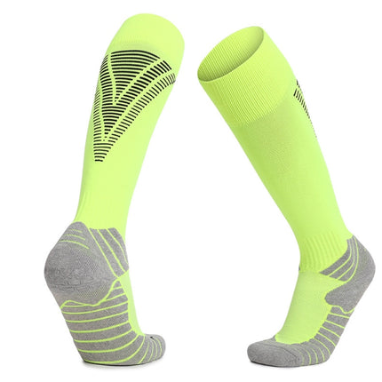 Thick Terry Non-Slip Sports Socks Over The Knee Stockings, Size: Childrens Free Size(Fluorescent Green)-garmade.com
