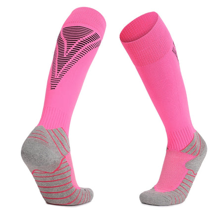 Thick Terry Non-Slip Sports Socks Over The Knee Stockings, Size: Childrens Free Size(Pink)-garmade.com