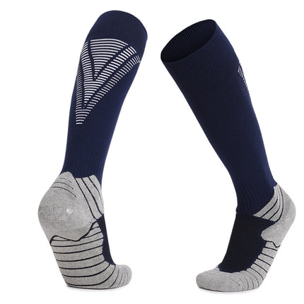 Thick Terry Non-Slip Sports Socks Over The Knee Stockings, Size: Childrens Free Size(Sapphire)-garmade.com