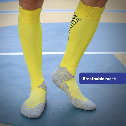 Thick Terry Non-Slip Sports Socks Over The Knee Stockings, Size: Childrens Free Size(Colorful Blue)-garmade.com