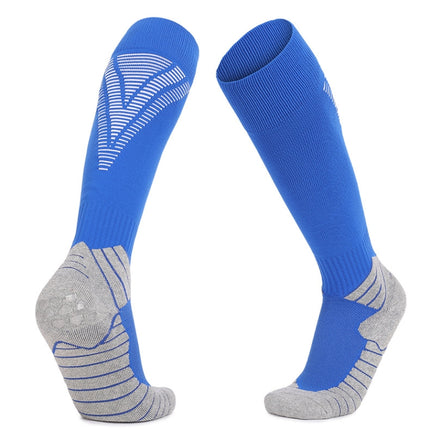 Thick Terry Non-Slip Sports Socks Over The Knee Stockings, Size: Adult Free Size(Colorful Blue)-garmade.com
