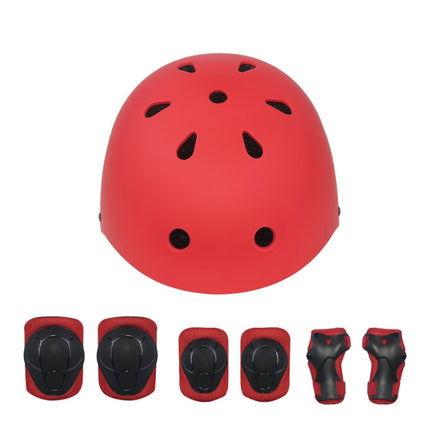 7 In 1 Children Roller Skating Protective Gear Set, Size: S(Red)-garmade.com