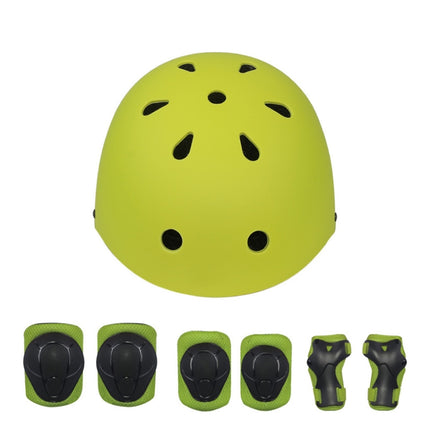 7 In 1 Children Roller Skating Protective Gear Set, Size: S(Green)-garmade.com