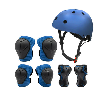 7 In 1 Children Roller Skating Protective Gear Set, Size: M(Blue)-garmade.com