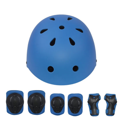 7 In 1 Children Roller Skating Protective Gear Set, Size: M(Blue)-garmade.com