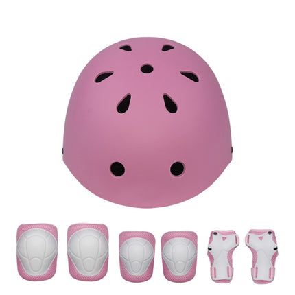 7 In 1 Children Roller Skating Protective Gear Set, Size: M(Pink)-garmade.com