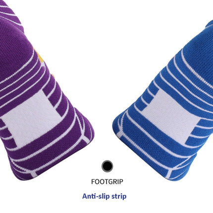 Men Terry Non-Slip Mid-Tube Sports Socks Basketball Socks, Size: Adult Free Size(NO.30 White Blue)-garmade.com