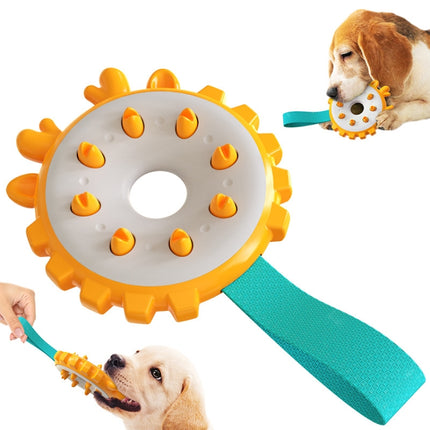 Ring Dog Toothbrushes Training Interactive Bite Dog Milling Toys(Orange)-garmade.com