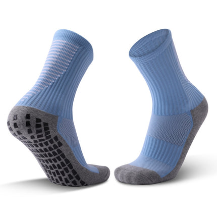 Adult Thick Towel Football Socks Non-Slip Wear-Resistant Tube Socks, Size: Free Size(Sky Blue)-garmade.com