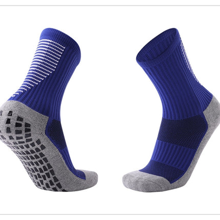 Adult Thick Towel Football Socks Non-Slip Wear-Resistant Tube Socks, Size: Free Size(Colorful Blue)-garmade.com