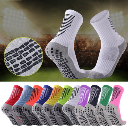 Adult Thick Towel Football Socks Non-Slip Wear-Resistant Tube Socks, Size: Free Size(Fluorescent Green Black)-garmade.com