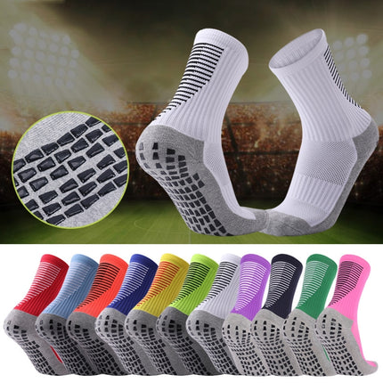 Adult Thick Towel Football Socks Non-Slip Wear-Resistant Tube Socks, Size: Free Size(Pink Black)-garmade.com