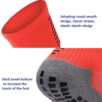 Adult Thick Towel Football Socks Non-Slip Wear-Resistant Tube Socks, Size: Free Size(Red)-garmade.com