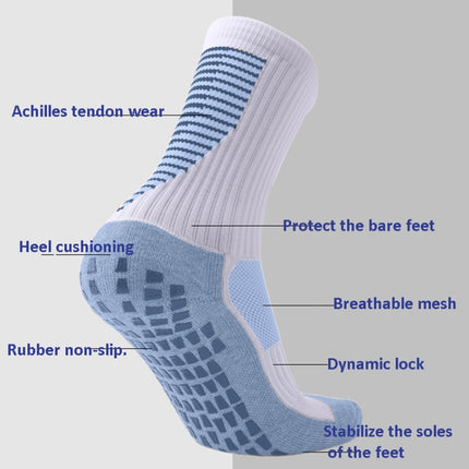 Adult Thick Towel Football Socks Non-Slip Wear-Resistant Tube Socks, Size: Free Size(Fluorescent Green Black)-garmade.com