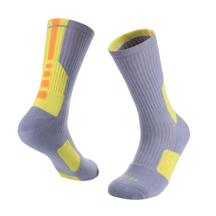 2 Pairs Adult Mid Tube Socks Thick Terry Basketball Socks, Size: Free Size(Grey)-garmade.com