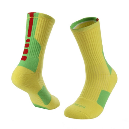 2 Pairs Adult Mid Tube Socks Thick Terry Basketball Socks, Size: Free Size(Yellow)-garmade.com
