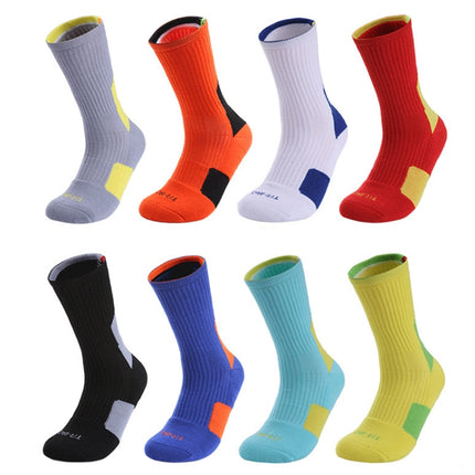 2 Pairs Adult Mid Tube Socks Thick Terry Basketball Socks, Size: Free Size(Black)-garmade.com