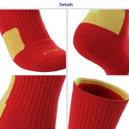 2 Pairs Adult Mid Tube Socks Thick Terry Basketball Socks, Size: Free Size(Red)-garmade.com