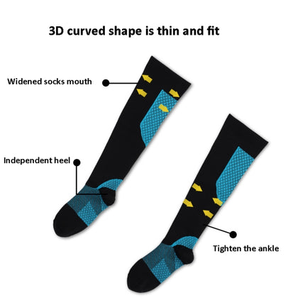Y-09 Long Tube Outdoor Running Pressure Socks Football Socks, Size: Free Size(Black Yellow)-garmade.com