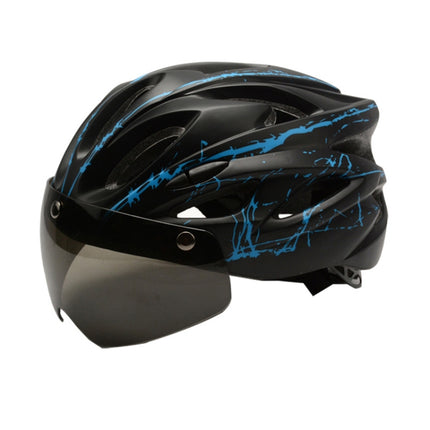 RZ285 Bicycle Outdoor Riding Helmet With Goggles(Dark Blue)-garmade.com