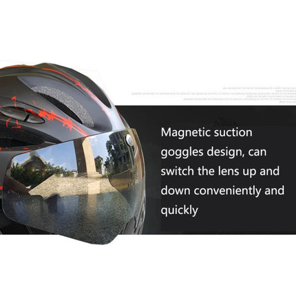 RZ285 Bicycle Outdoor Riding Helmet With Goggles(Black Green)-garmade.com