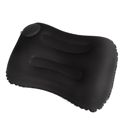 Travel Inflatable Press U-Shaped Neck Guard Pillow, Colour: Milk Silk U018-01（Black）-garmade.com