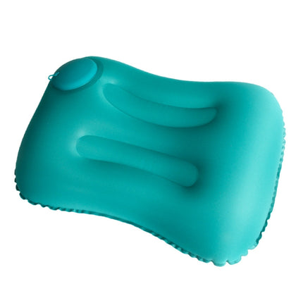 Travel Inflatable Press U-Shaped Neck Guard Pillow, Colour: Milk Silk U018-03（Peacock Green）-garmade.com