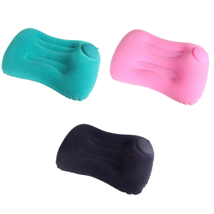 Travel Inflatable Press U-Shaped Neck Guard Pillow, Colour: Flocked U018-03（Peacock Green）-garmade.com