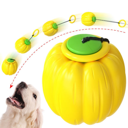 NG-01 Dog Molars Resistant To Bite Ball Pumpkin Hand Throwing Force Toy Ball(Yellow)-garmade.com