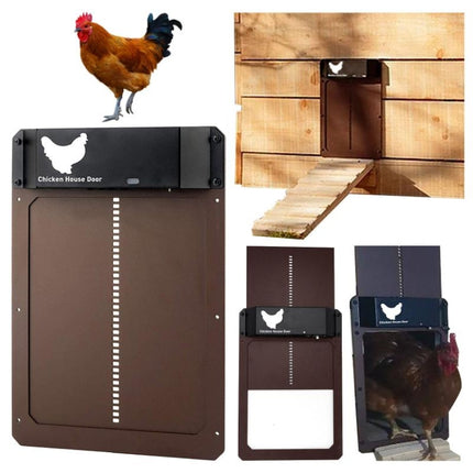 B177 Light-Sensitive Automatic Chicken Coop Door Hen House Pet Door-garmade.com