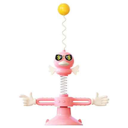 THN-06 Suction Cup Windmill Turntable Funny Cat Rod Spring Cat Toys(Pink)-garmade.com