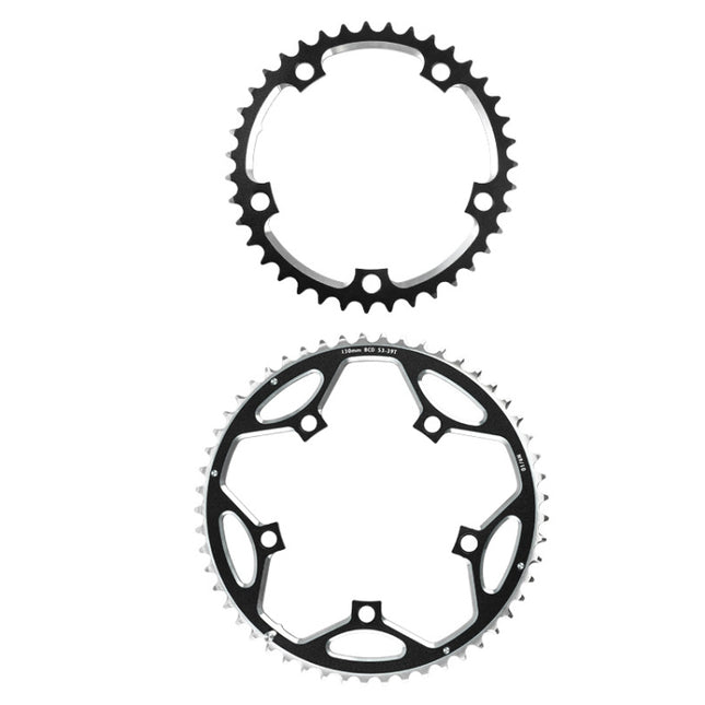 WEST BIKING 2-Piece 53t-39t Road Bike Aluminum Alloy Gear(Black)-garmade.com