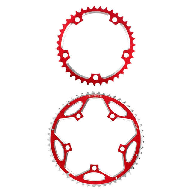 WEST BIKING 2-Piece 53t-39t Road Bike Aluminum Alloy Gear(Red)-garmade.com