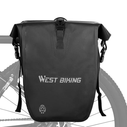 WEST BIKING 25L Mountain Bike Shelf Waterproof Reflective Camel Bag(Black)-garmade.com