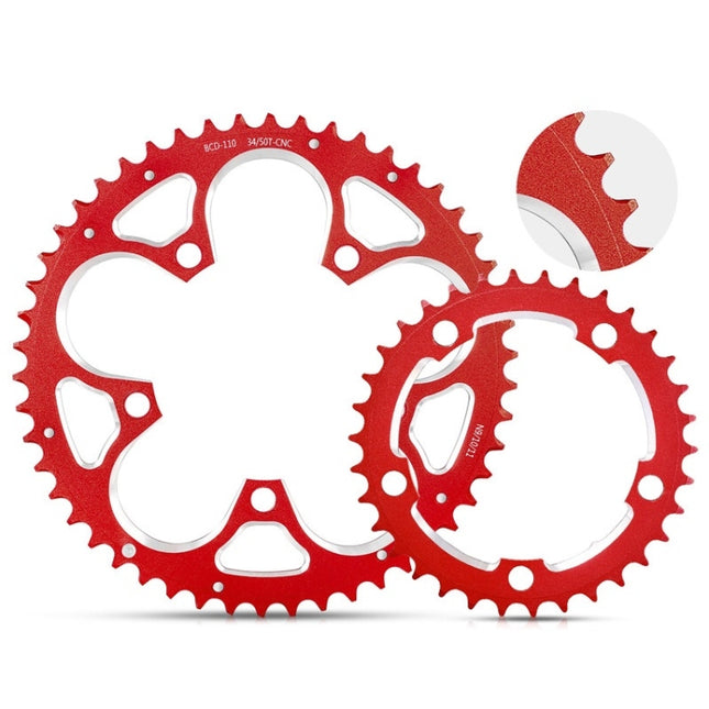 WEST BIKING 34T-50T Road Bike Racing Folding Chainwheel(Red)-garmade.com