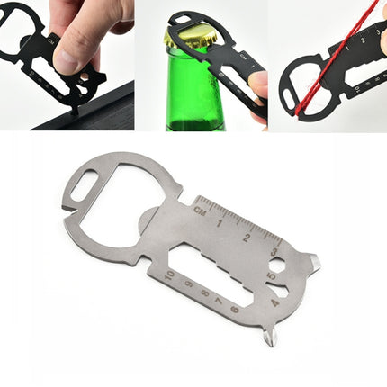 5 PCS Large Round Head Outdoor Multifunctional EDC Tool Card(Silver)-garmade.com