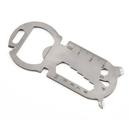 5 PCS Large Round Head Outdoor Multifunctional EDC Tool Card(Silver)-garmade.com