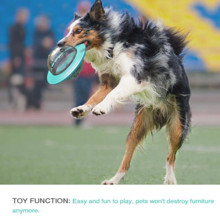 XQ-01 Bite Resistant Dog Toy Flying Pan Saucer Leakage Ball(Lake Blue)-garmade.com